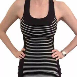 Lululemon Tank White/ black Striped , Size 4